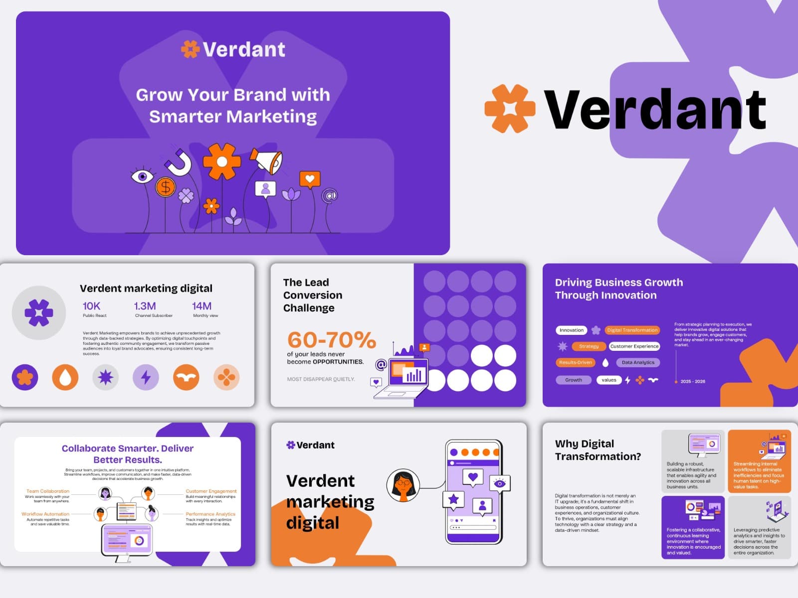 Sample slides from a brand identity deck